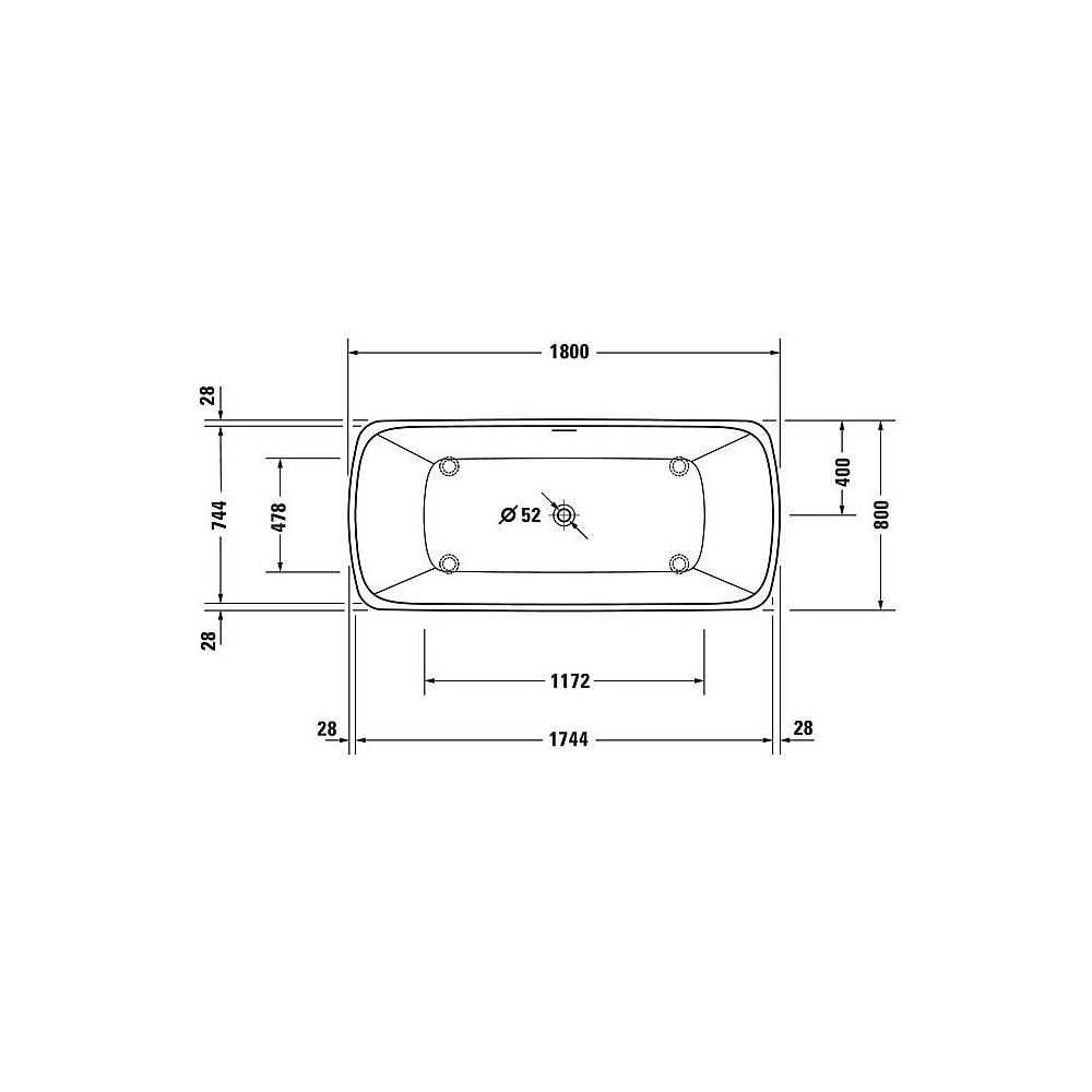 Duravit Qatego Whirlwanne Rechteckig, Freistehend, 800x1800x600mm, Air-System,... DURAVIT-760911000AS0000 4067116074178 (Abb. 3)