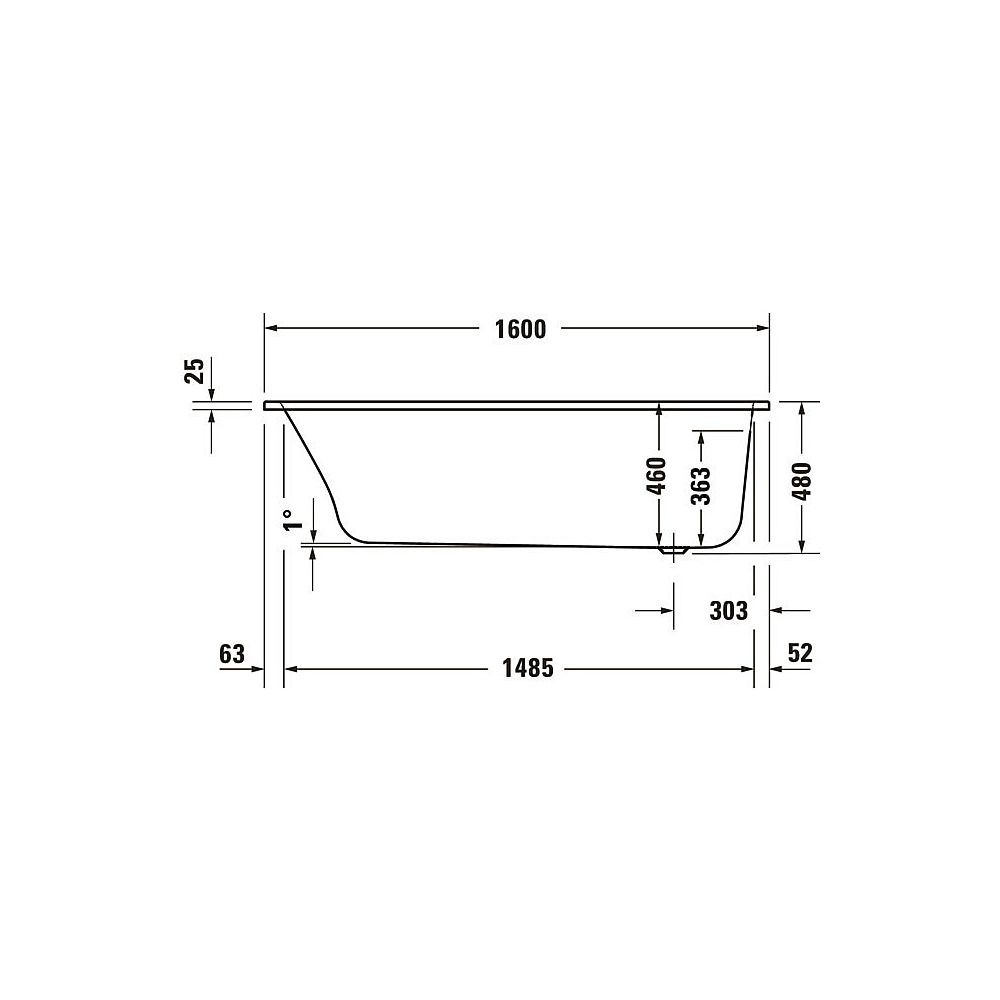 Duravit Qatego Whirlwanne Rechteckig, Einbau, 700x1600x480mm, Air-System, 1 Rü... DURAVIT-760610000AS0000 4067116074260 (Abb. 2)