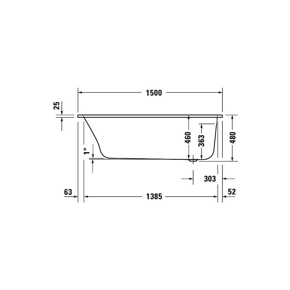 Duravit Qatego Whirlwanne Rechteckig, Einbau, 750x1500x480mm, Jet-System, 1 Rü... DURAVIT-760609000JS1000 4067116074307 (Abb. 2)