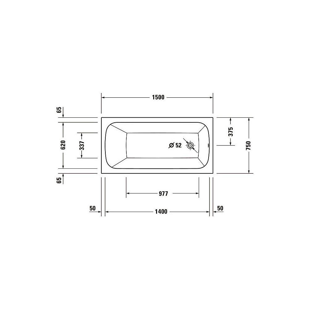 Duravit Qatego Whirlwanne Rechteckig, Einbau, 750x1500x480mm, Jet-System, 1 Rü... DURAVIT-760609000JS1000 4067116074307 (Abb. 3)