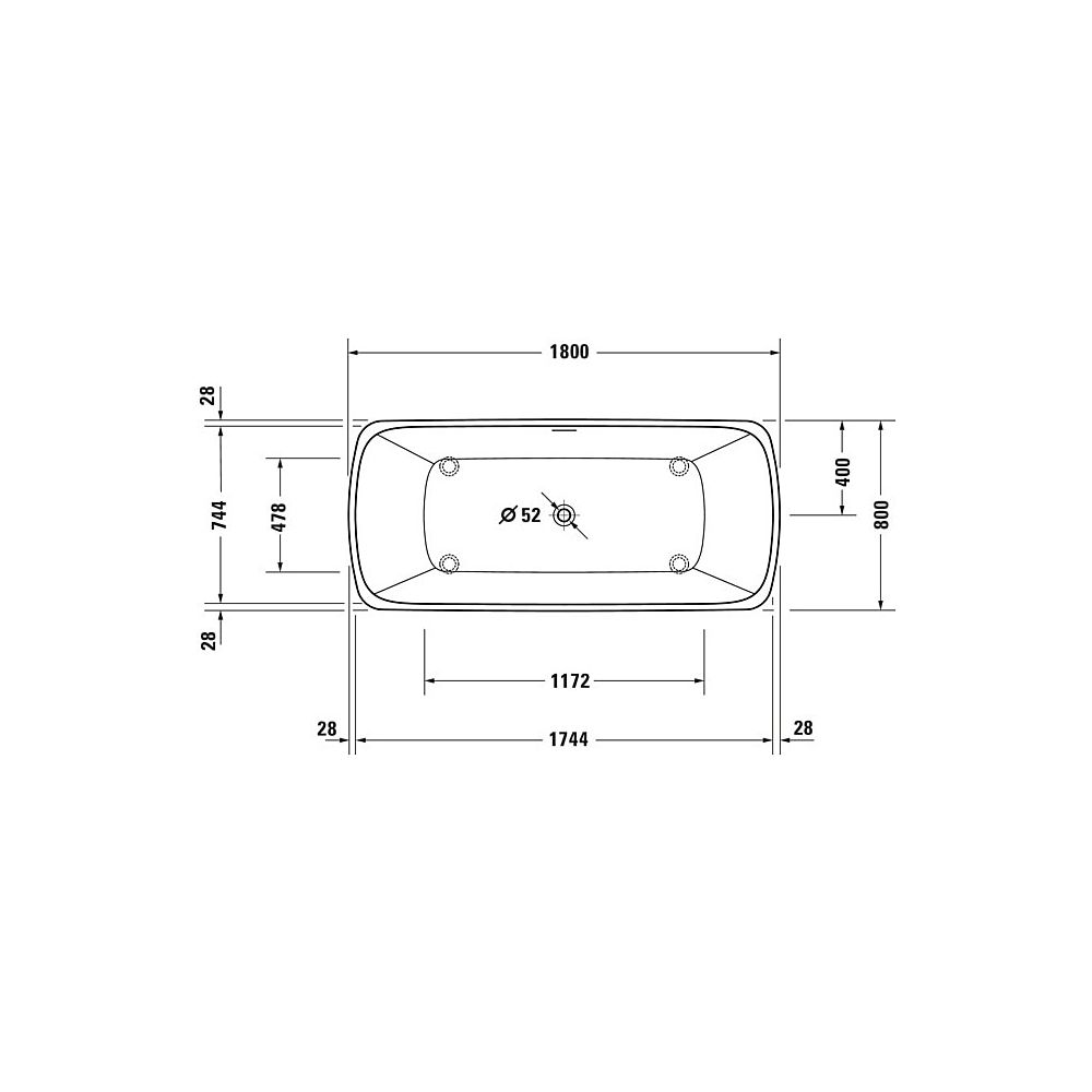 Duravit Qatego Whirlwanne Rechteckig, Freistehend, 800x1800x600mm, Air-System,... DURAVIT-760911000AS0000 4067116074178 (Abb. 5)