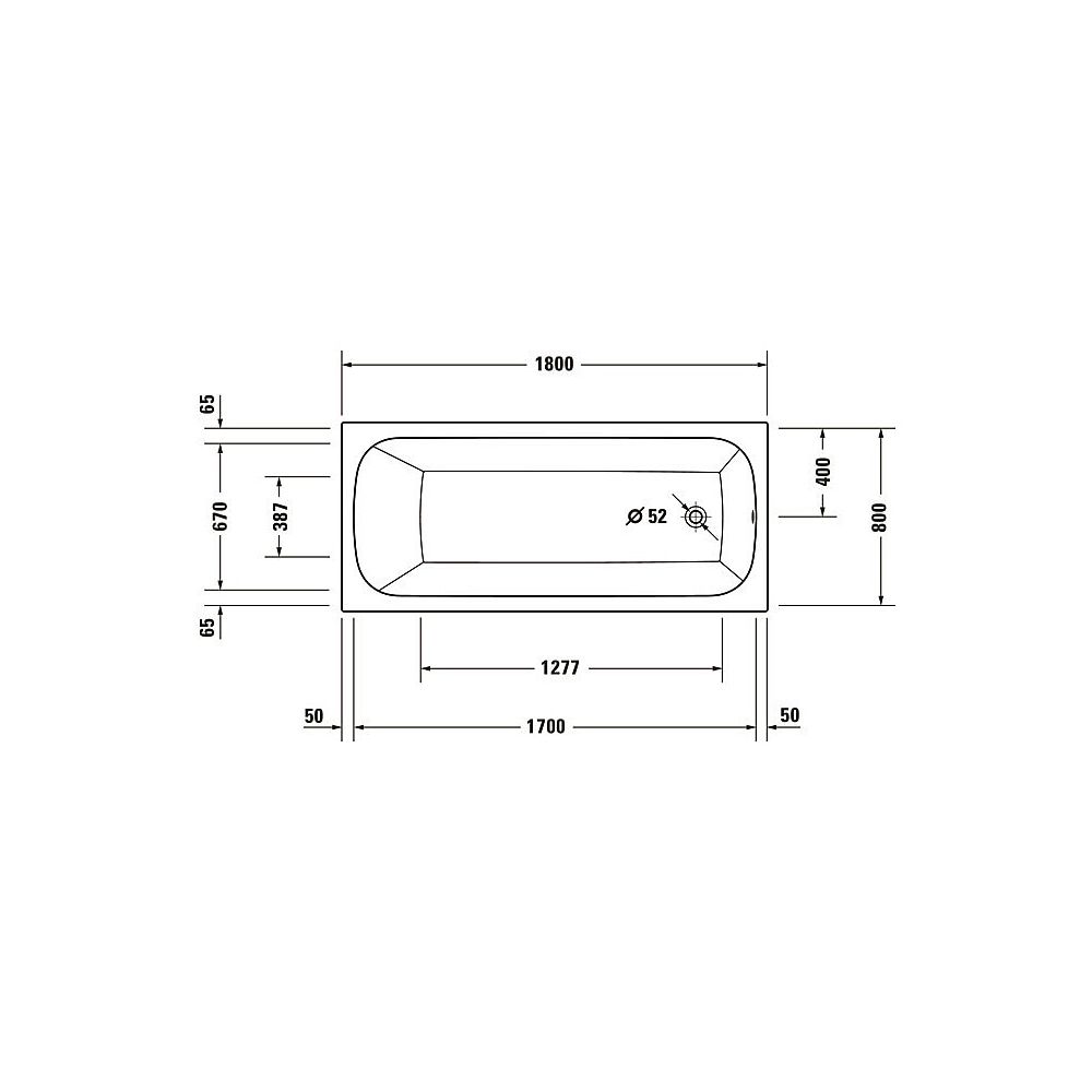 Duravit Qatego Badewanne480x800x1800mm, 300l, Weiß glänzend, Rechteckig, Einba... DURAVIT-700613000000000 4067116068917 (Abb. 3)