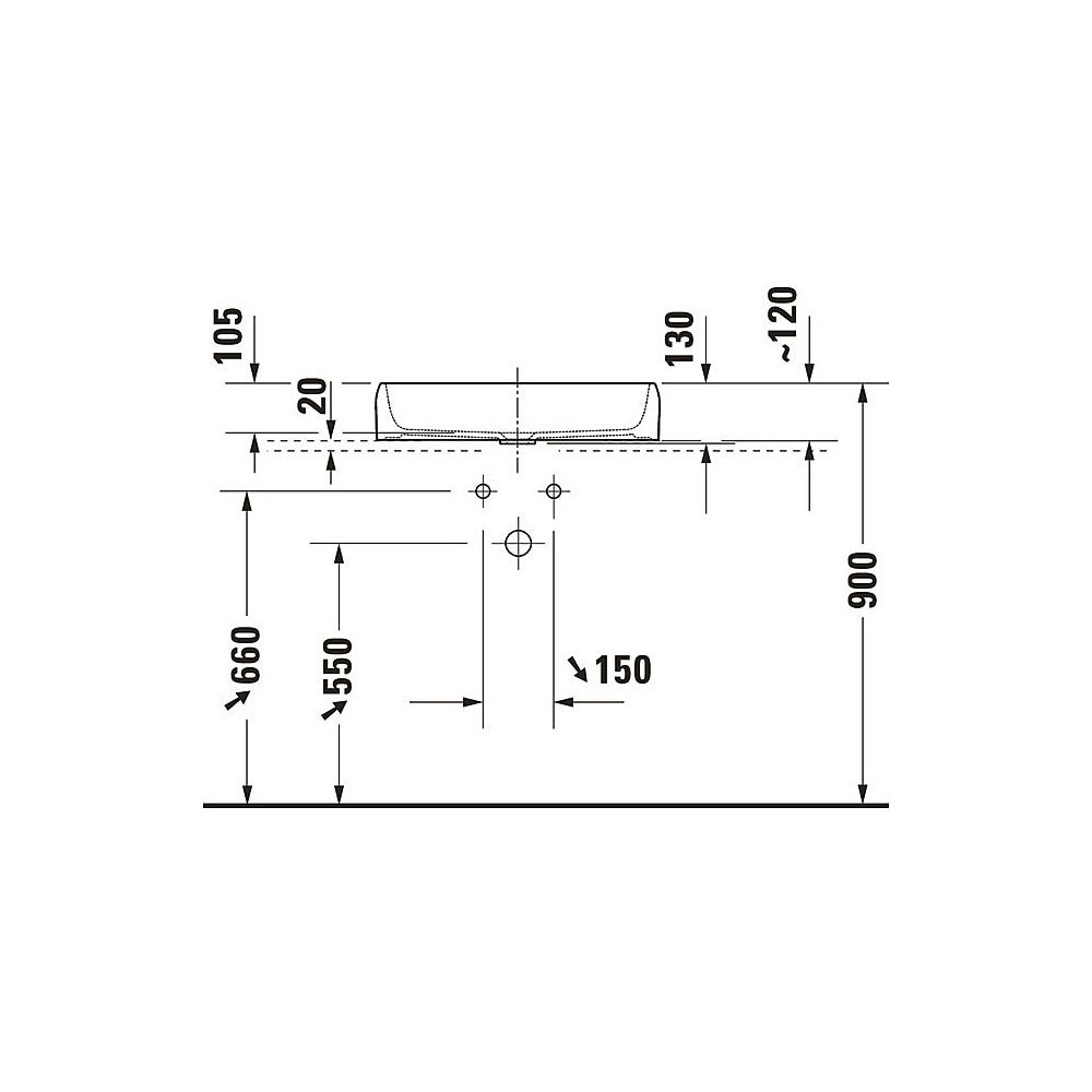 Duravit Qatego Aufsatzbecken 600mm, Weiß Hochglanz, HygieneGlaze, Rechteckig, ohne ... DURAVIT-2383602079 4067116073461 (Abb. 2)