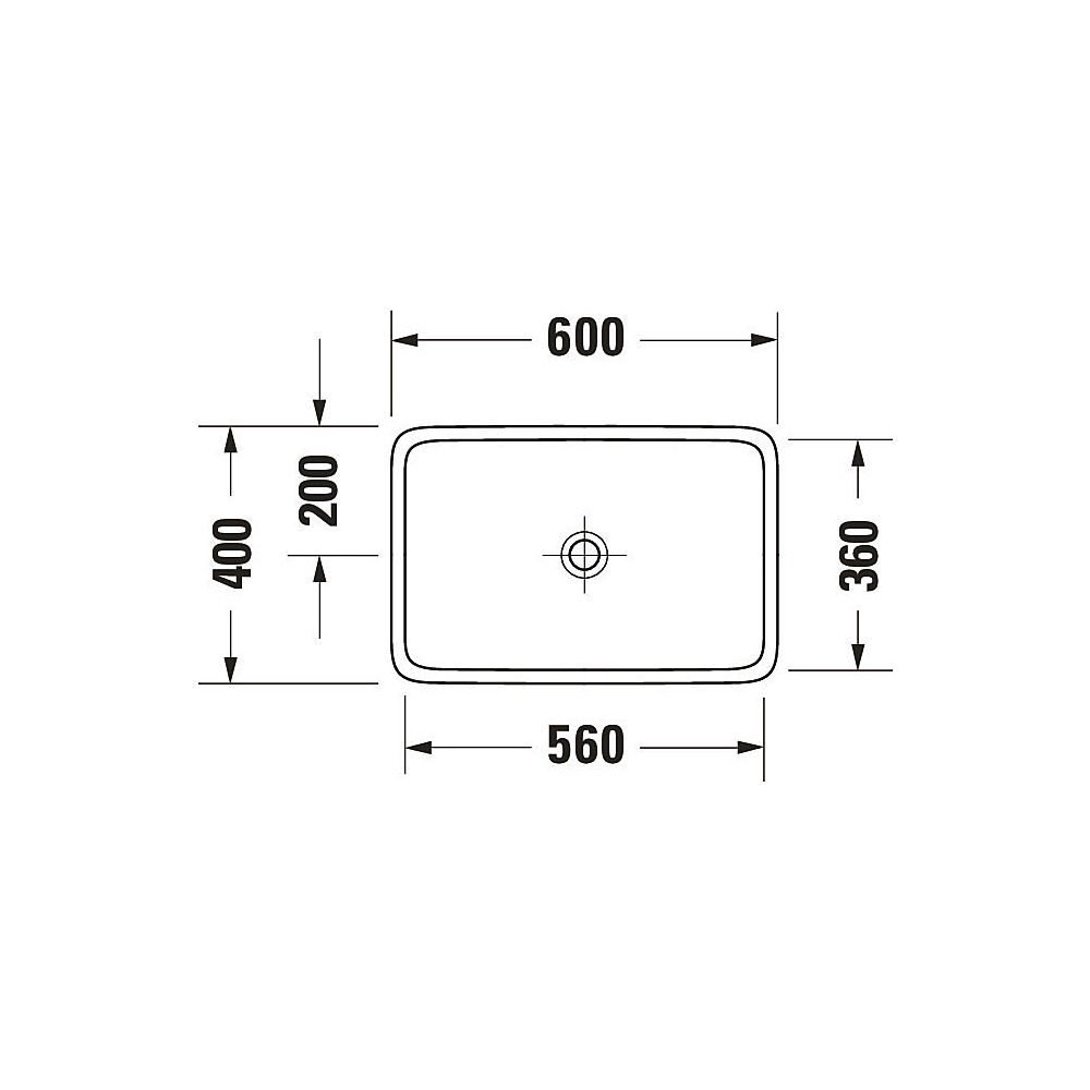 Duravit Qatego Aufsatzbecken 600mm, Weiß Hochglanz, HygieneGlaze, Rechteckig, ohne ... DURAVIT-2383602079 4067116073461 (Abb. 3)