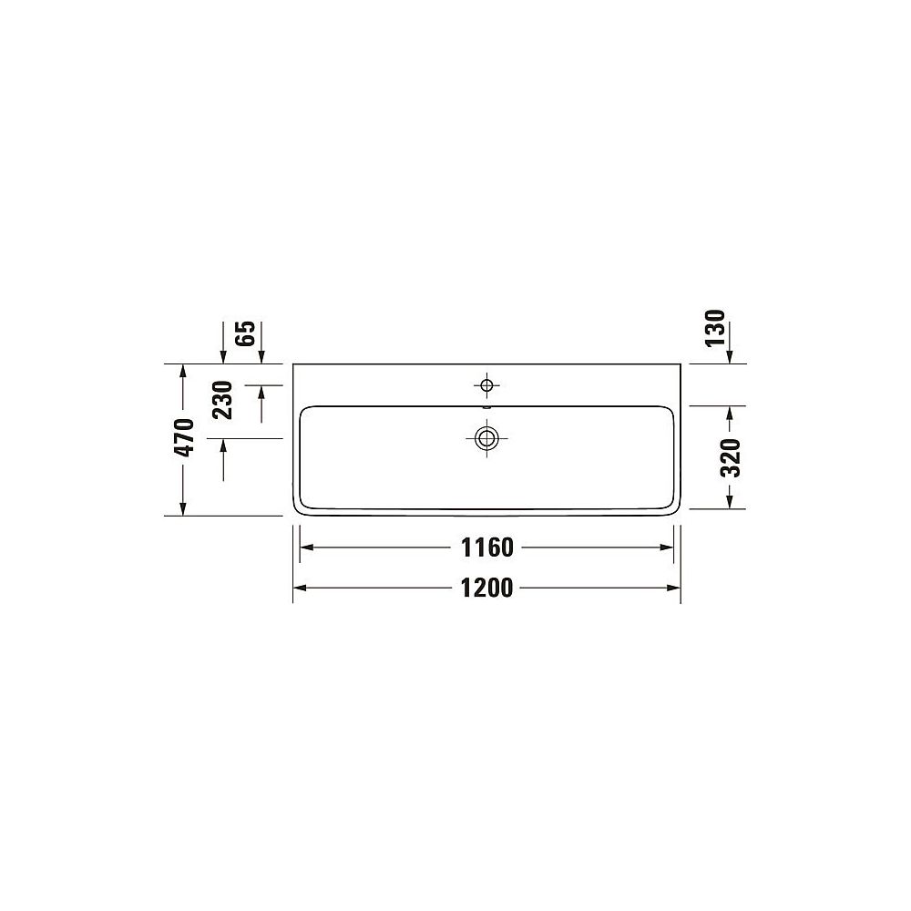 Duravit Qatego Waschtisch 470x1200x150mm wandhäng., Weiß Hochglanz, Rechteckig, Dur... DURAVIT-2382120028 4067116305517 (Abb. 5)