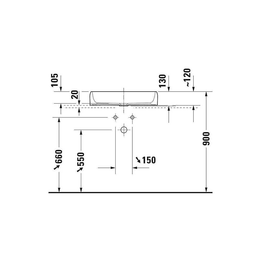 Duravit Qatego Aufsatzbecken 600mm, Weiß Hochglanz, Oval, ohne Überlauf und HLB, G... DURAVIT-2384600079 4067116996142 (Abb. 10)