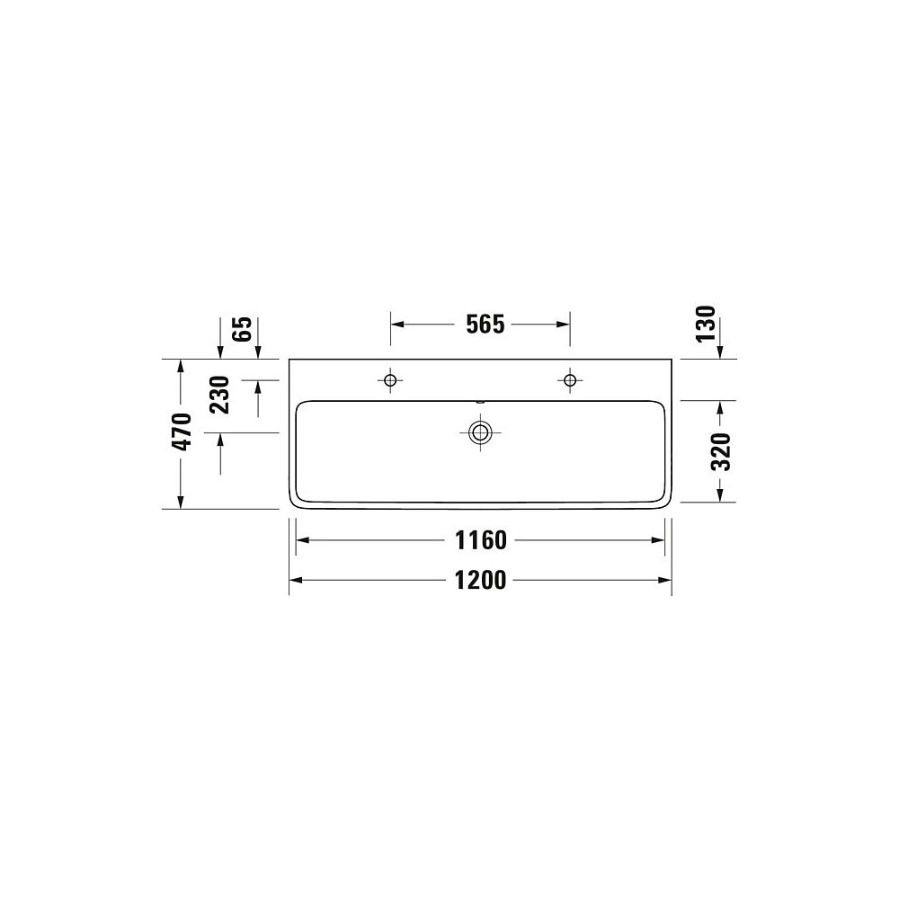 Duravit Qatego Waschtisch 470x1200x150mm wandhäng., Weiß Hochglanz, Rechteckig, Dur... DURAVIT-2382120028 4067116305517 (Abb. 8)