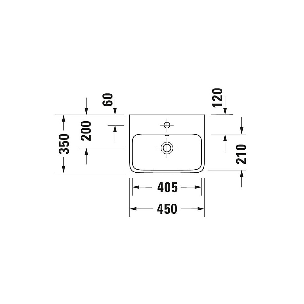 Duravit Qatego Handwaschbecken 350x450x145mm, Weiß Hochglanz, HygieneGlaze, Rechtec... DURAVIT-0746452060 4067116069679 (Abb. 5)