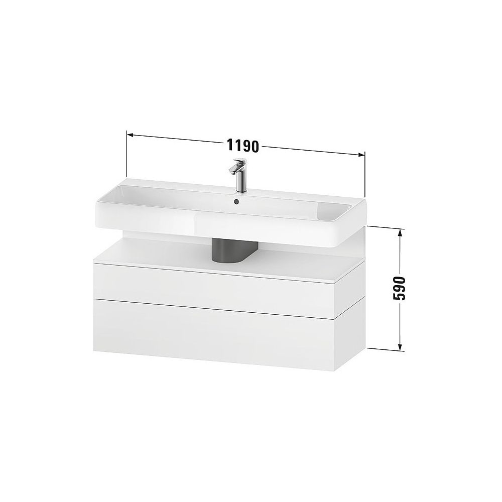 Duravit Qatego Waschtischunterbau wandh 470x1190x590mm Basalt Matt/Eiche Matts... DURAVIT-QA4396016430000 4067116219241 (Abb. 2)