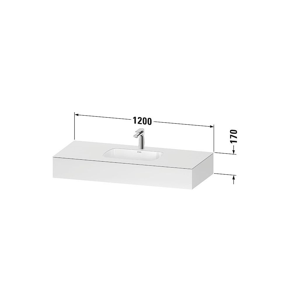 Duravit Qatego Einbauwaschtisch mit Konsole 550x1200x170mm, Mattweiß, mit Über... DURAVIT-QA4692018180000 4067116259285 (Abb. 2)