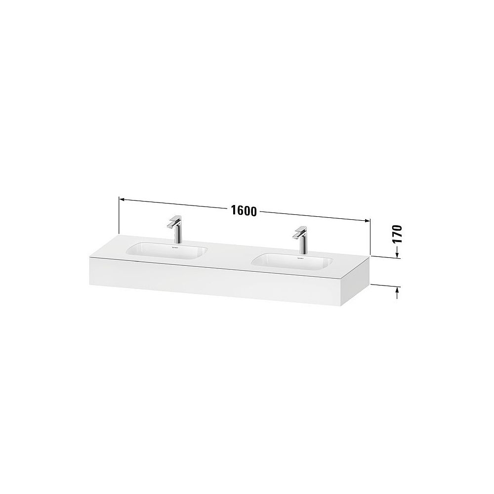 Duravit Qatego Einbauwaschtisch mit Konsole 550x1600x170mm, Graphit Matt, mit ... DURAVIT-QA4695049490000 4067116259551 (Abb. 2)