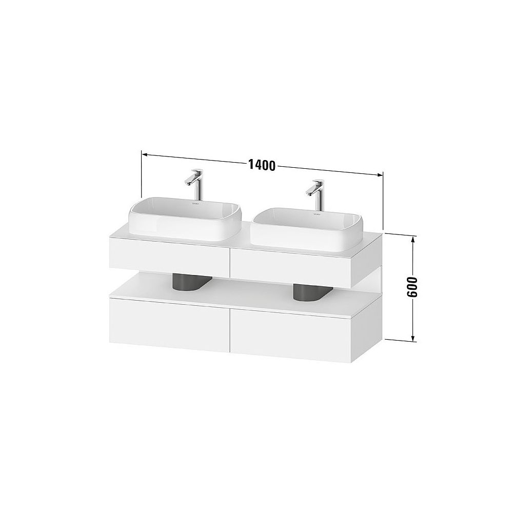 Duravit Qatego Konsolenwaschtischunterbau wandh 550x1400x600mm 1 offenes Fach,... DURAVIT-QA4767083490000 4067116186482 (Abb. 2)