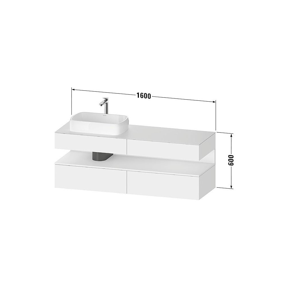 Duravit Qatego Konsolenwaschtischunterbau wandh 550x1600x600mm 1 OF L, Taupe M... DURAVIT-QA4777016910000 4067116187267 (Abb. 2)