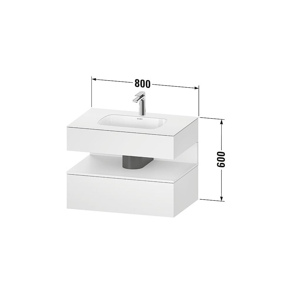 Duravit Qatego Einbauwaschtisch mit Konsolenwaschtischunterbau 550x800x600mm, ... DURAVIT-QA4785043430000 4067116229691 (Abb. 2)