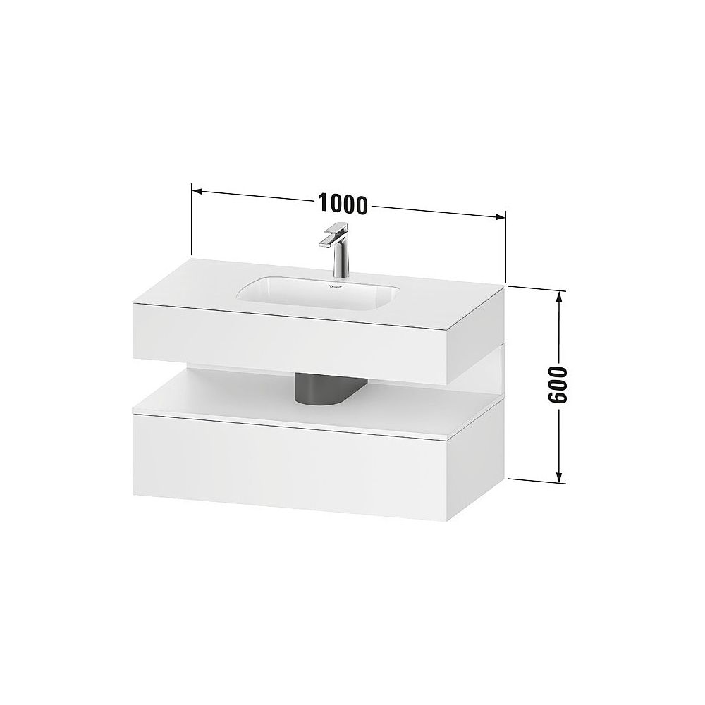 Duravit Qatego Einbauwaschtisch mit Konsolenwaschtischunterbau 550x1000x600mm ... DURAVIT-QA4786080910010 4067116251173 (Abb. 2)