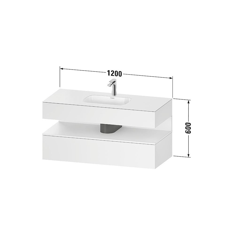 Duravit Qatego Einbauwaschtisch mit Konsolenwaschtischunterbau 550x1200x600mm ... DURAVIT-QA4787091840000 4067116240504 (Abb. 2)