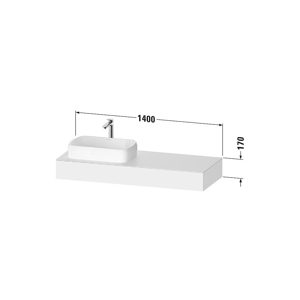 Duravit Qatego Konsole 550x1400x170mm, 1 Ausschnitt/Waschplatz, Mattweiß, ohne... DURAVIT-QA4803018180000 4067116258646 (Abb. 2)