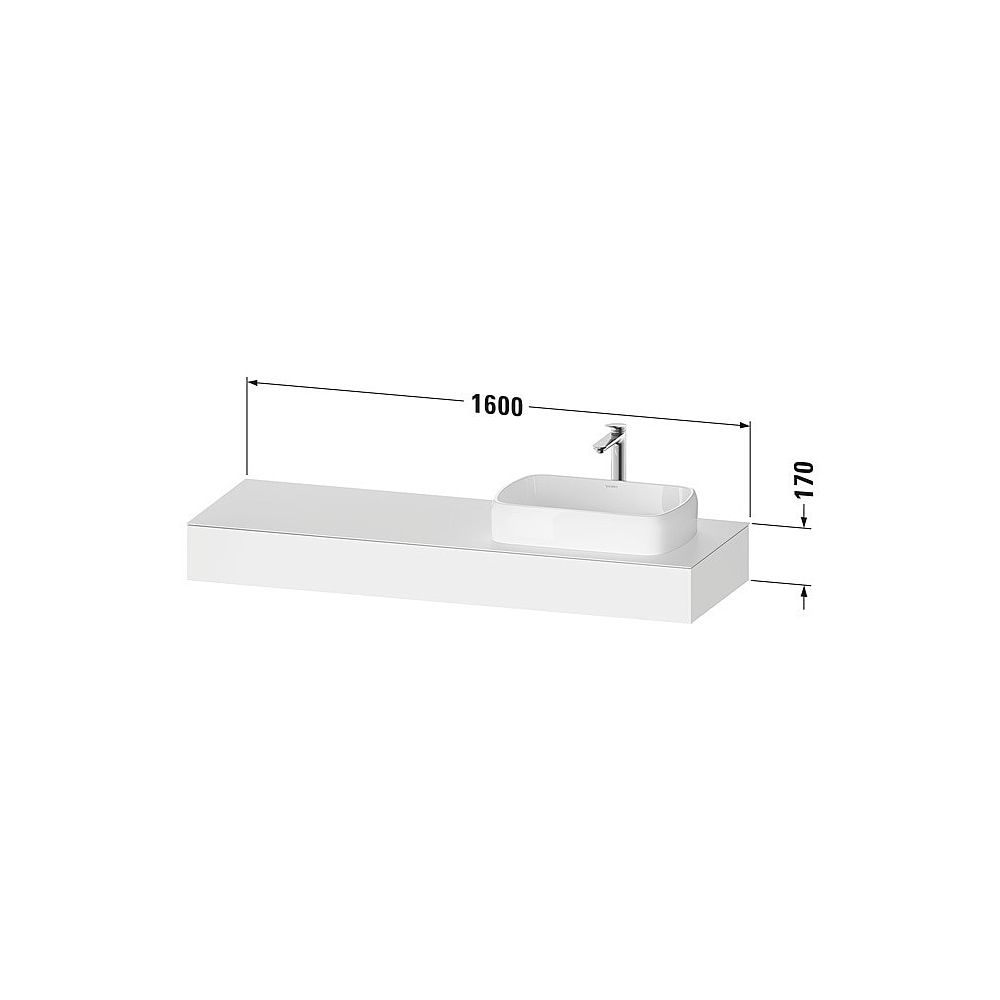 Duravit Qatego Konsole 550x1600x170mm, 1 Ausschnitt/Waschplatz, Graphit Matt, ... DURAVIT-QA4807049490000 4067116258998 (Abb. 2)