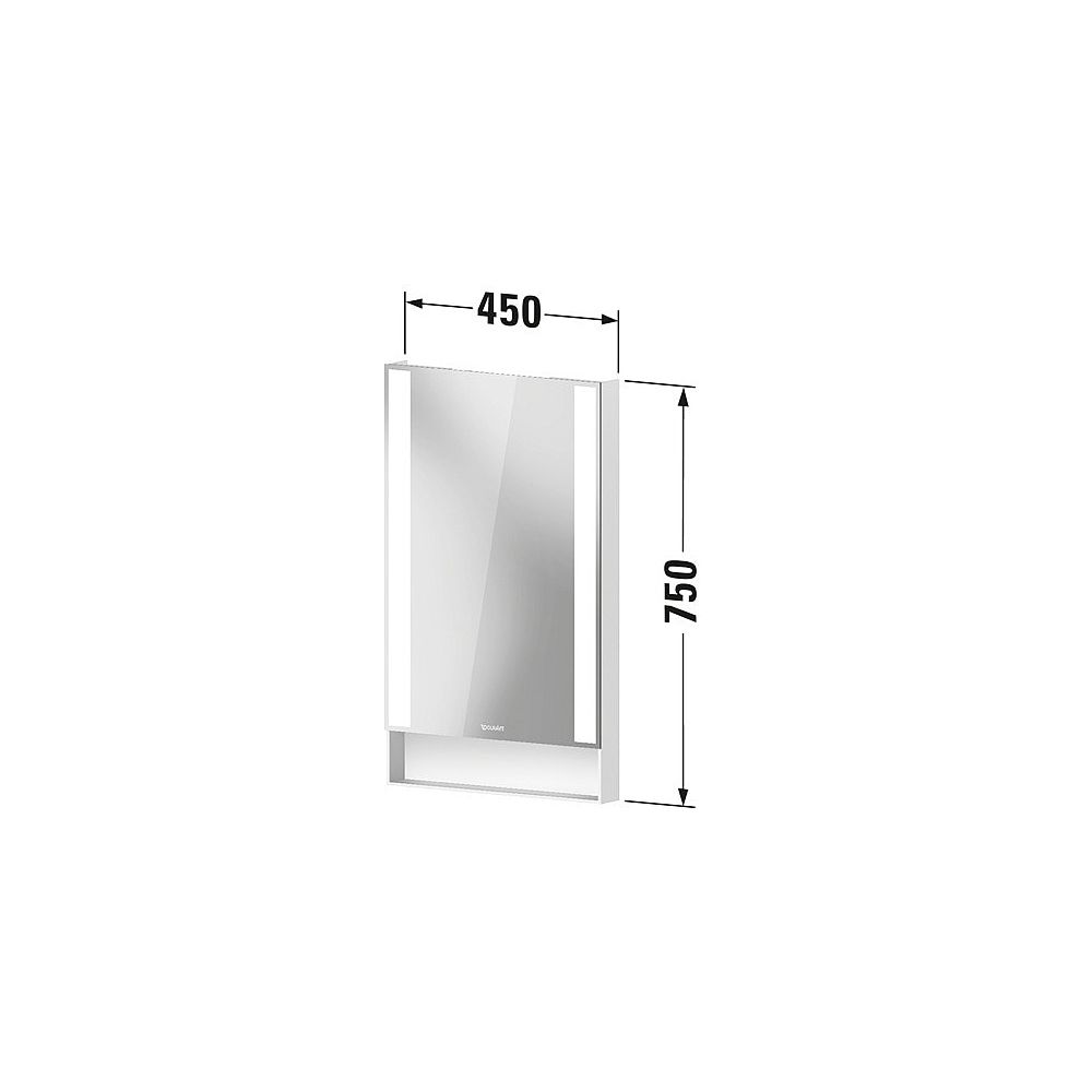 Duravit Qatego SpiegelWandmontage 65x450x750mm, Mattweiß, LED, 21W, Betätigung... DURAVIT-QA7080018180000 4067116099584 (Abb. 2)