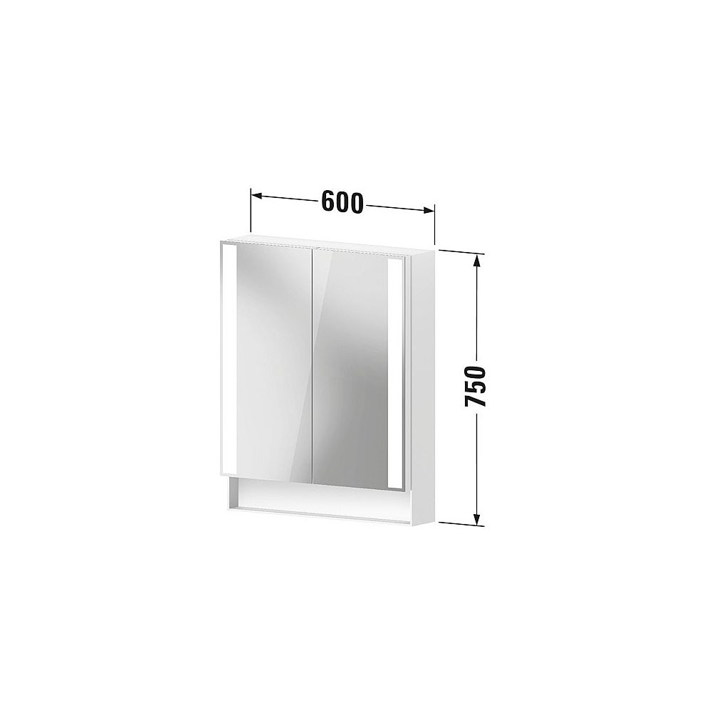 Duravit Qatego Spiegelschrank Wandmontage 155x600x750mm, Graphit, 2 Türen L/R,... DURAVIT-QA7150049490000 4067116205237 (Abb. 2)
