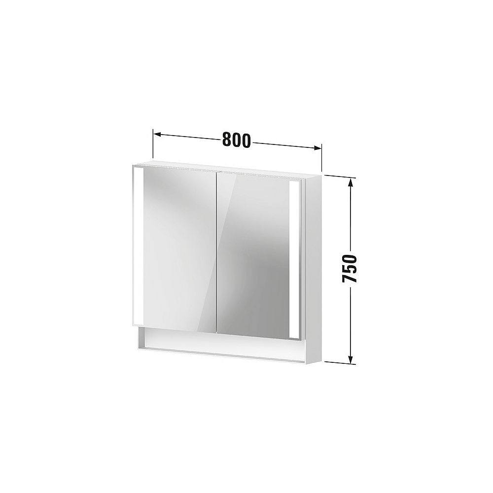 Duravit Qatego Spiegelschrank Wandmontage 155x800x750mm, Graphit, 2 Türen L/R,... DURAVIT-QA7151049492000 4067116205572 (Abb. 5)