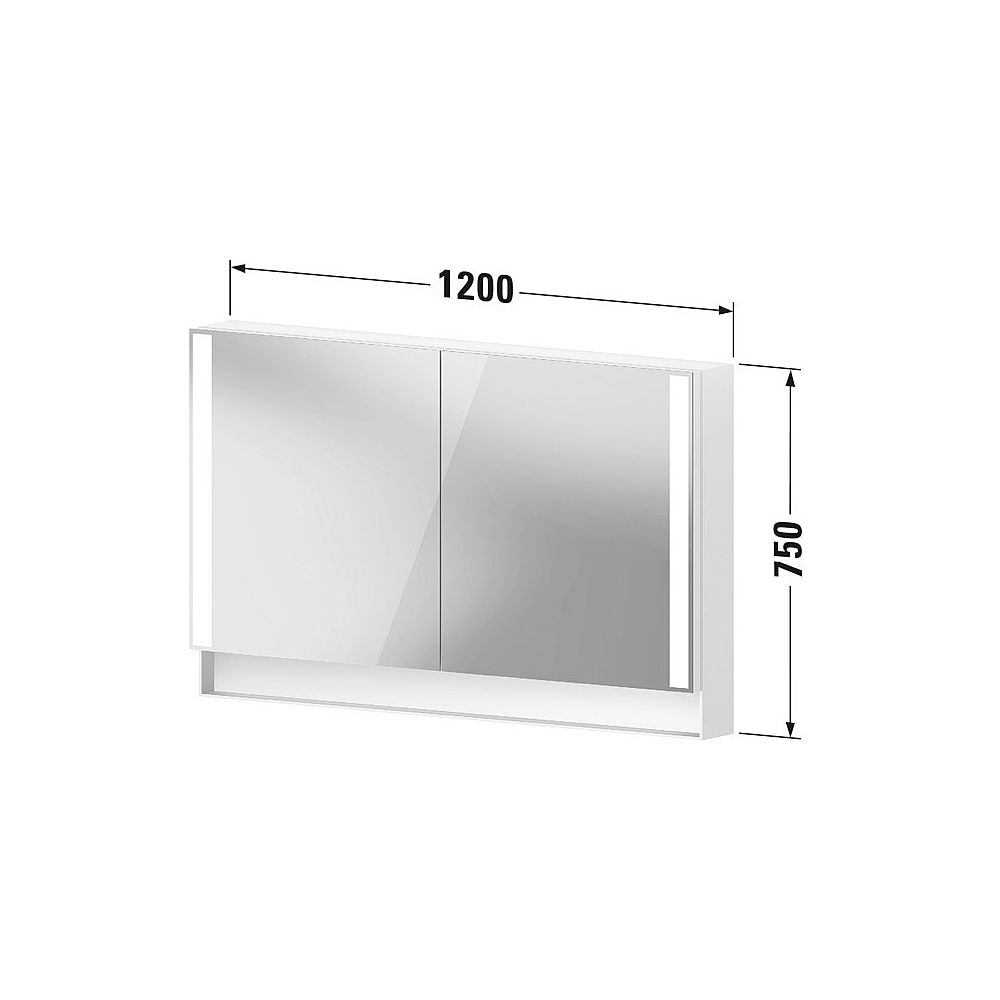 Duravit Qatego Spiegelschrank Wandmontage 155x1200x750mm, Weiß, 2 Türen L/R, 2... DURAVIT-QA7153018182010 4067116205664 (Abb. 2)