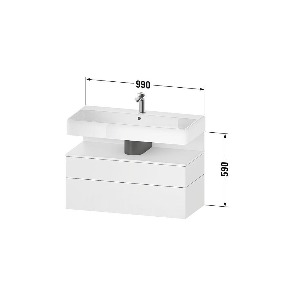 Duravit Qatego Waschtischunterbau wandh 470x990x590mm Eiche Mattschwarz/Taupe ... DURAVIT-QA4395091160000 4067116171143 (Abb. 3)