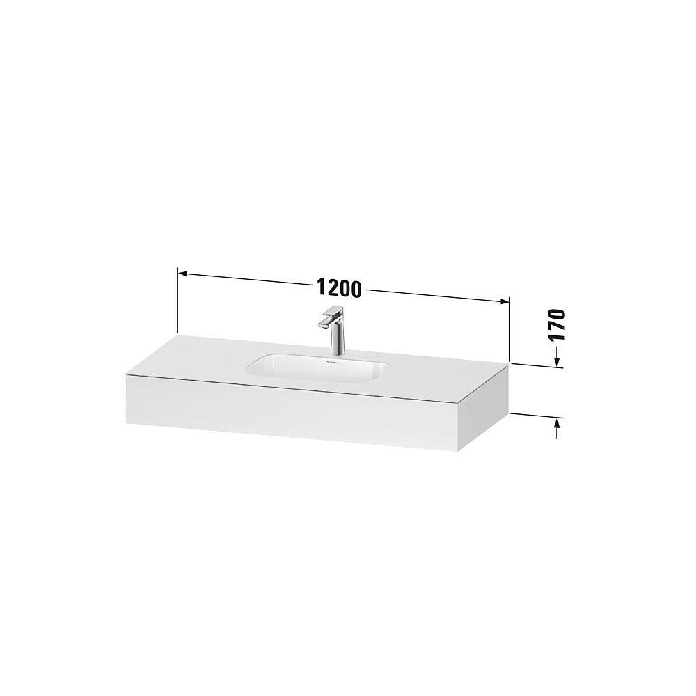 Duravit Qatego Einbauwaschtisch mit Konsole 550x1200x170mm, Mattweiß, mit Über... DURAVIT-QA4692018180000 4067116259285 (Abb. 3)