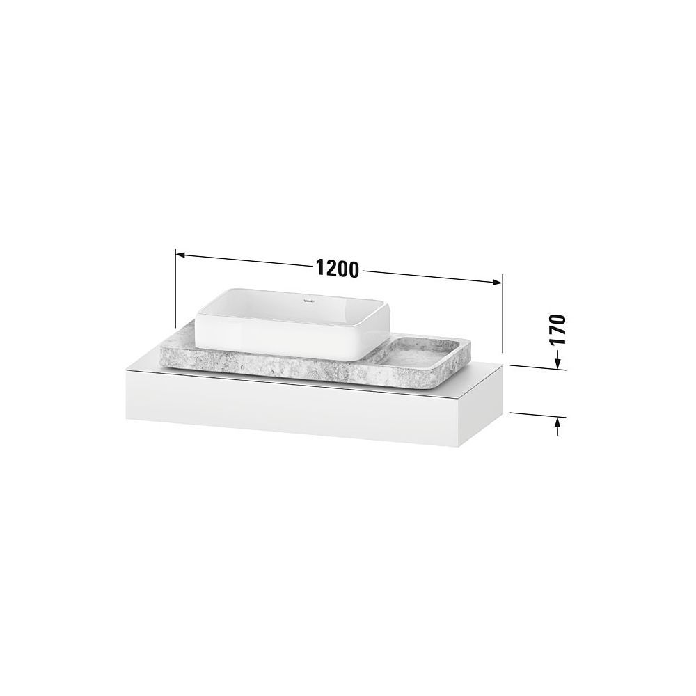 Duravit Qatego Konsole 480x1200-2000x170mm, 1 Ausschnitt/Waschplatz, Graphit S... DURAVIT-QA4699080800000 4067116204674 (Abb. 3)