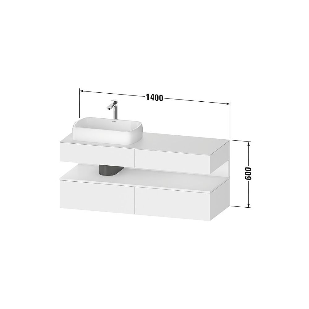 Duravit Qatego Konsolenwaschtischunterbau wandhäng. 550x1400x600mm 1 OF L, Tau... DURAVIT-QA4765083830000 4067116229257 (Abb. 3)