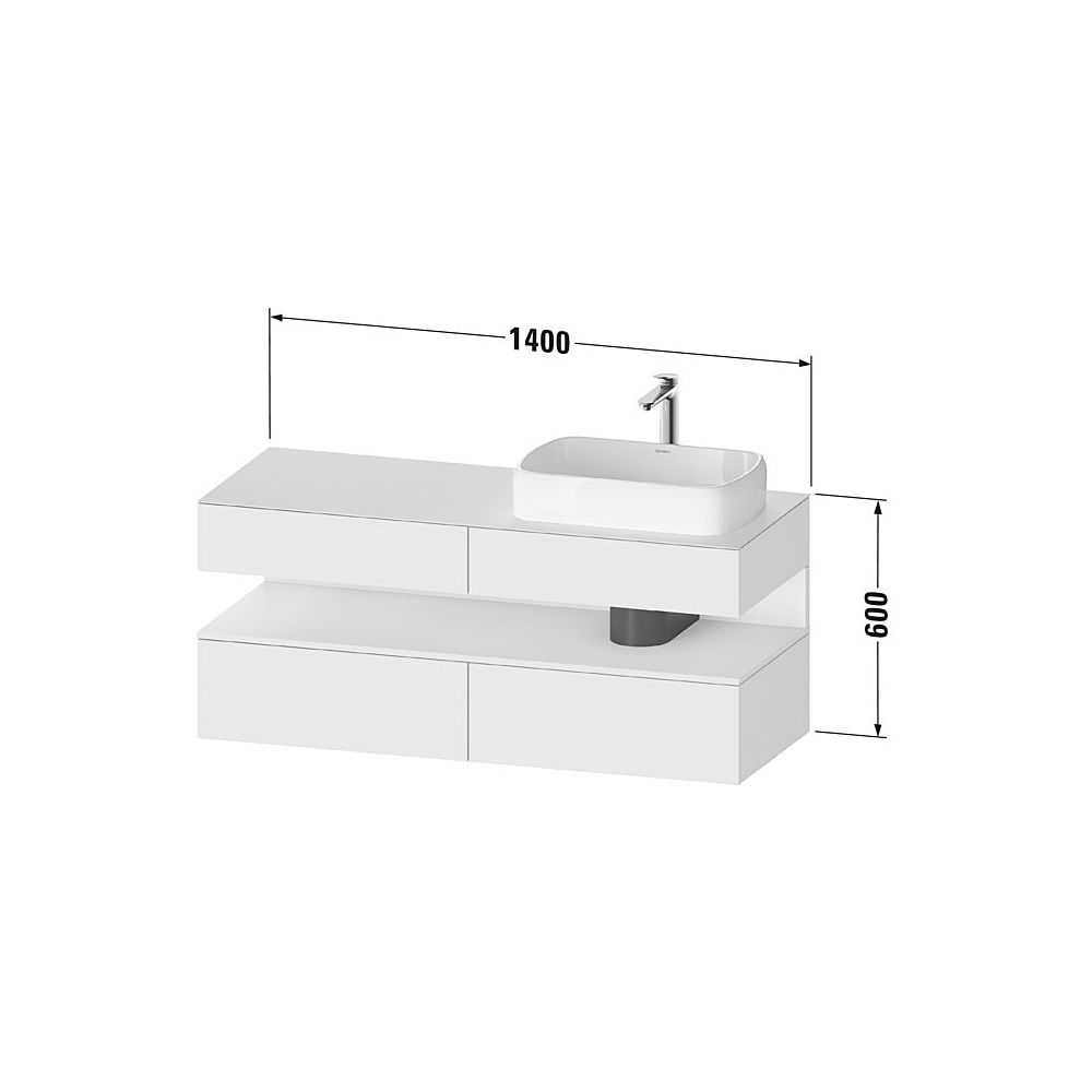Duravit Qatego Konsolenwaschtischunterbau wandh 550x1400x600mm 1 oF R, Weiß SM... DURAVIT-QA4766030840010 4067116196290 (Abb. 3)
