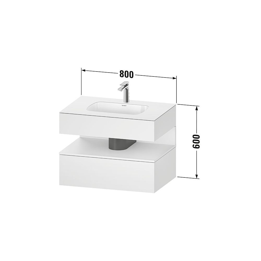Duravit Qatego Einbauwaschtisch mit Konsolenwaschtischunterbau 550x800x600mm, ... DURAVIT-QA4785043430000 4067116229691 (Abb. 3)