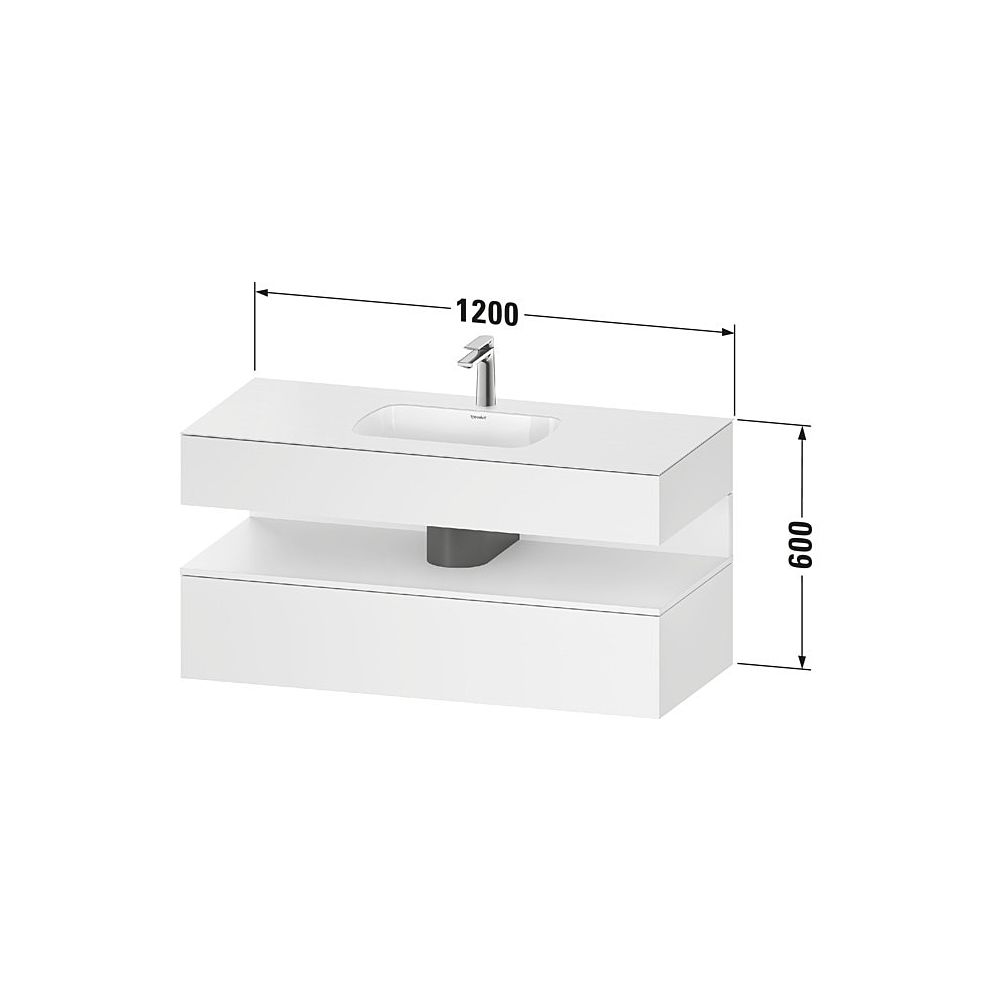 Duravit Qatego Einbauwaschtisch mit Konsolenwaschtischunterbau 550x1200x600mm ... DURAVIT-QA4787091840000 4067116240504 (Abb. 3)