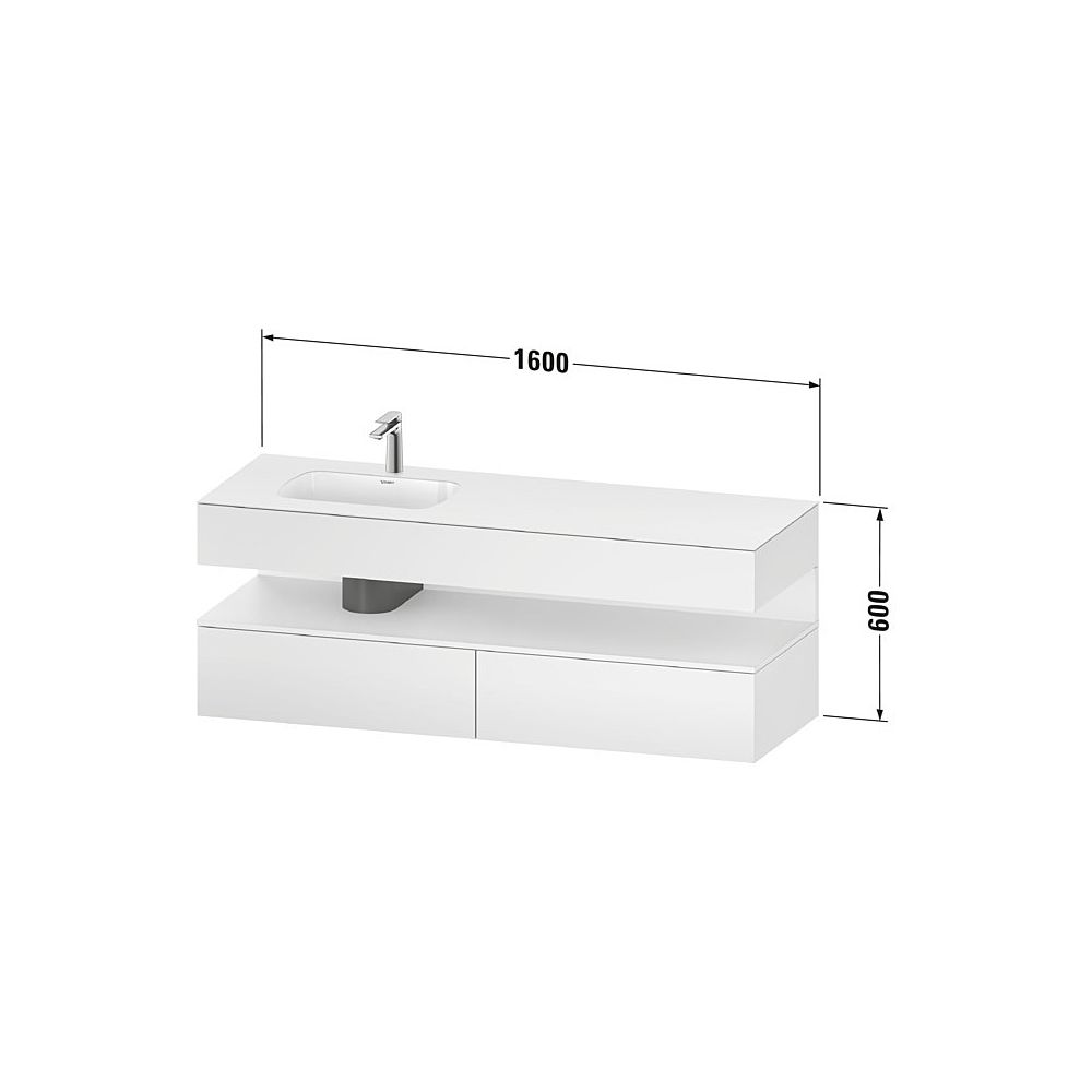 Duravit Qatego Einbauwaschtisch mit Konsolenwaschtischunterbau 500x1600x600mm ... DURAVIT-QA4795084430010 4067116199031 (Abb. 3)