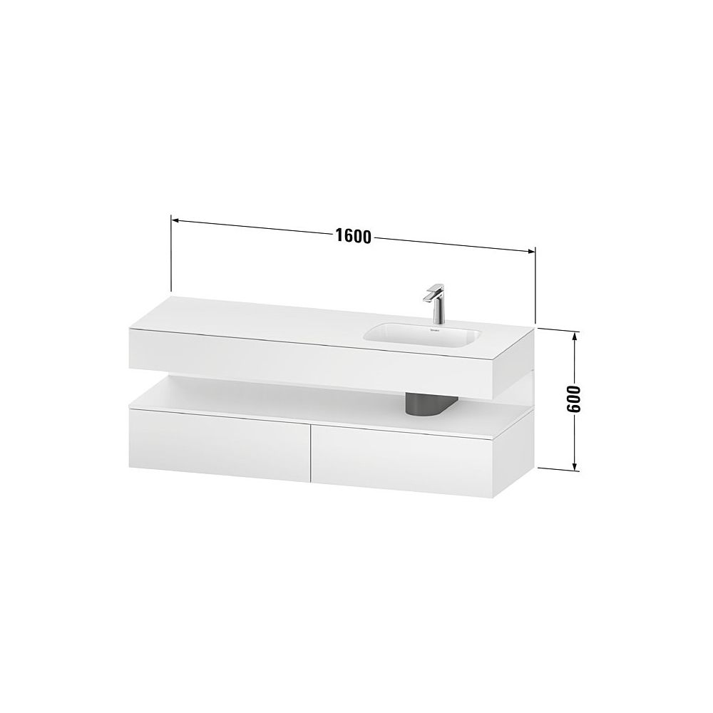 Duravit Qatego Einbauwaschtisch, Konsolen-WT-unterbau 550x1600x600mm Mattweiß/... DURAVIT-QA4796018800010 4067116199208 (Abb. 3)