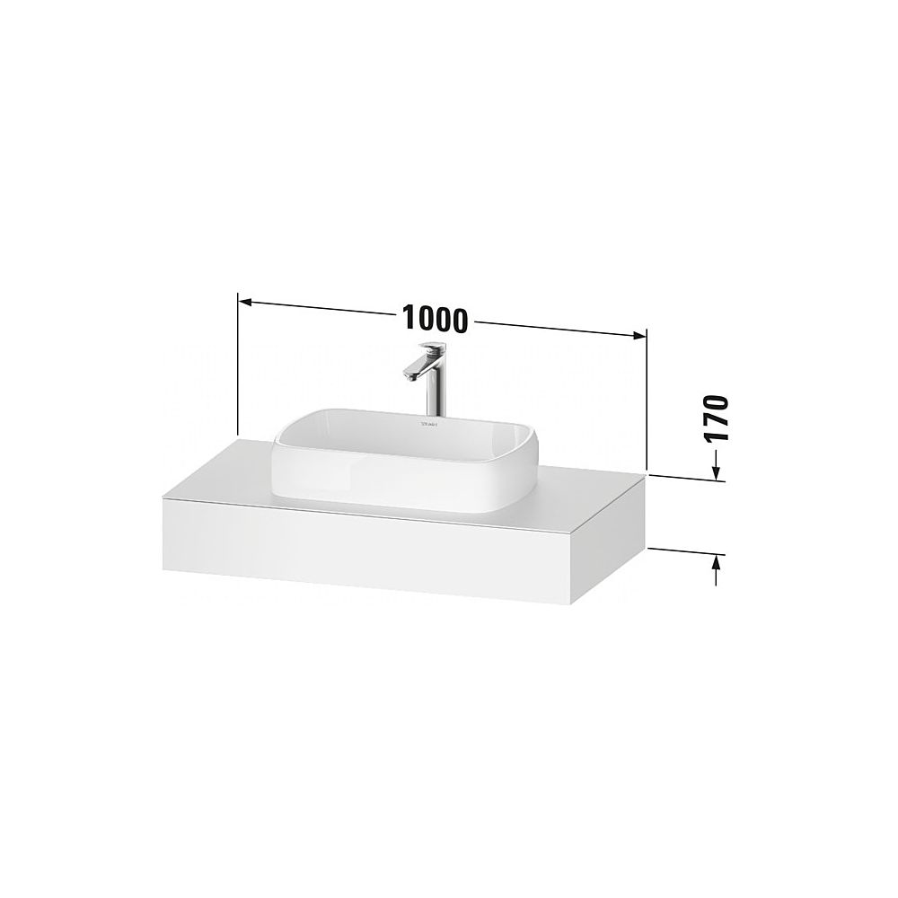 Duravit Qatego Konsole 550x1000x170mm, 1 Ausschnitt/Waschplatz, Weiß Hochglanz... DURAVIT-QA4801022220000 4067116258493 (Abb. 3)