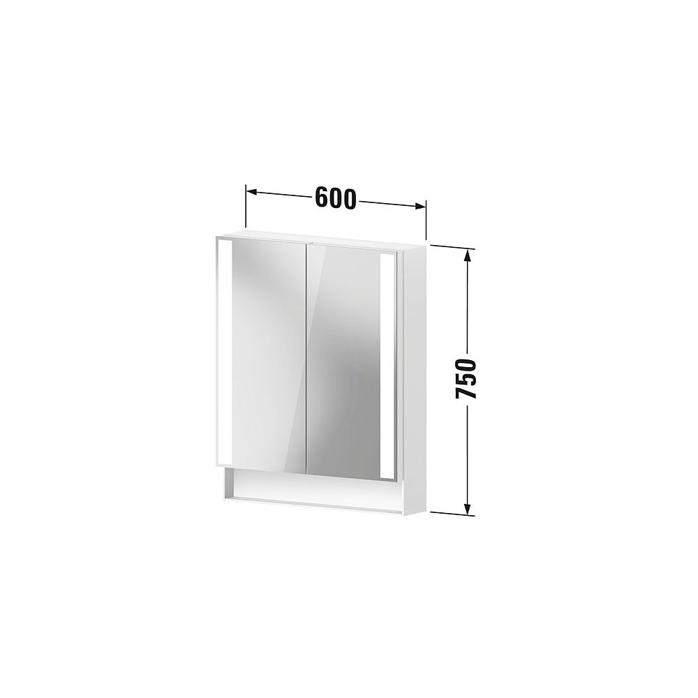 Duravit Qatego Spiegelschrank Wandmontage 155x600x750mm, Graphit, 2 Türen L/R,... DURAVIT-QA7150049490000 4067116205237 (Abb. 3)