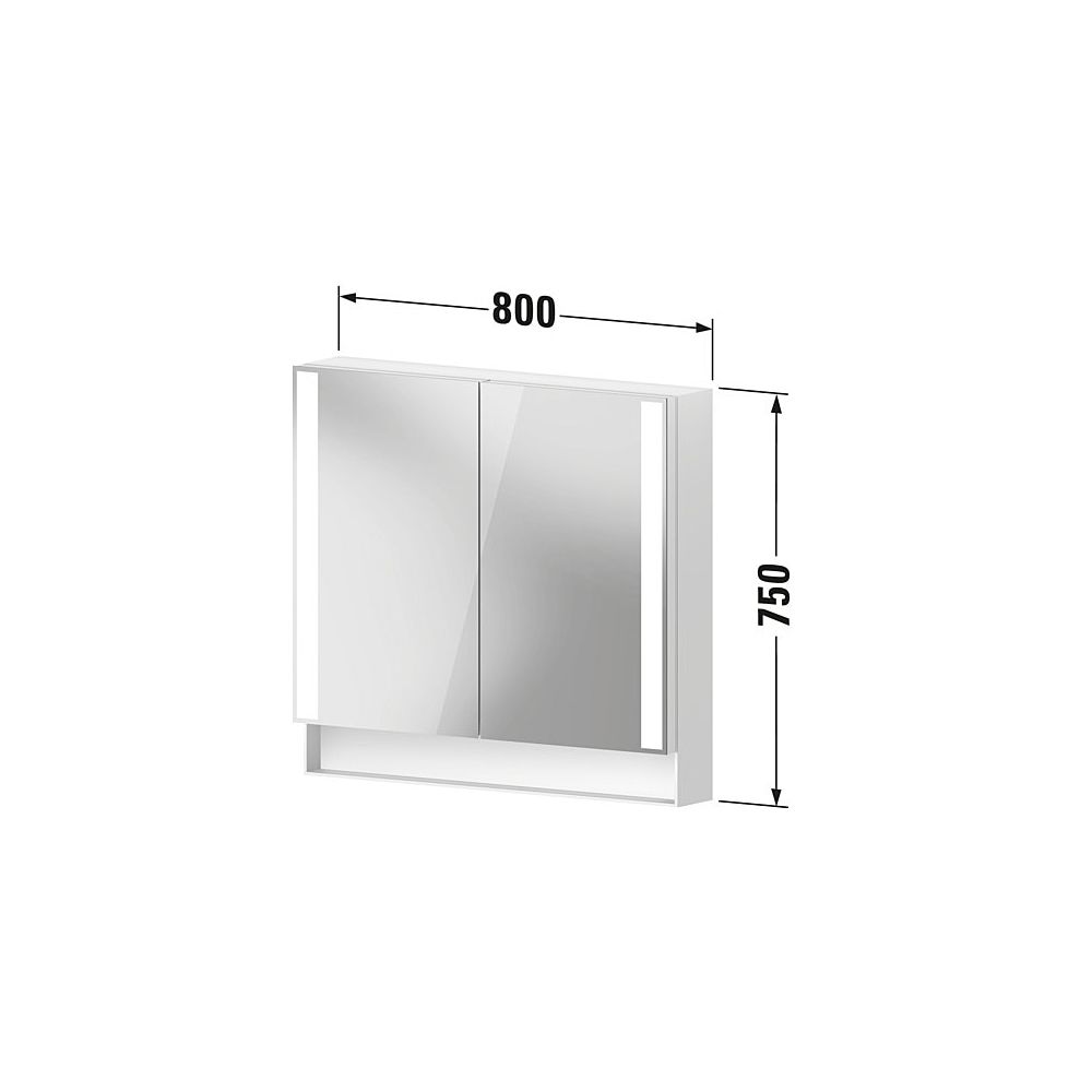 Duravit Qatego Spiegelschrank Wandmontage 155x800x750mm, Graphit, 2 Türen L/R,... DURAVIT-QA7151049492000 4067116205572 (Abb. 6)