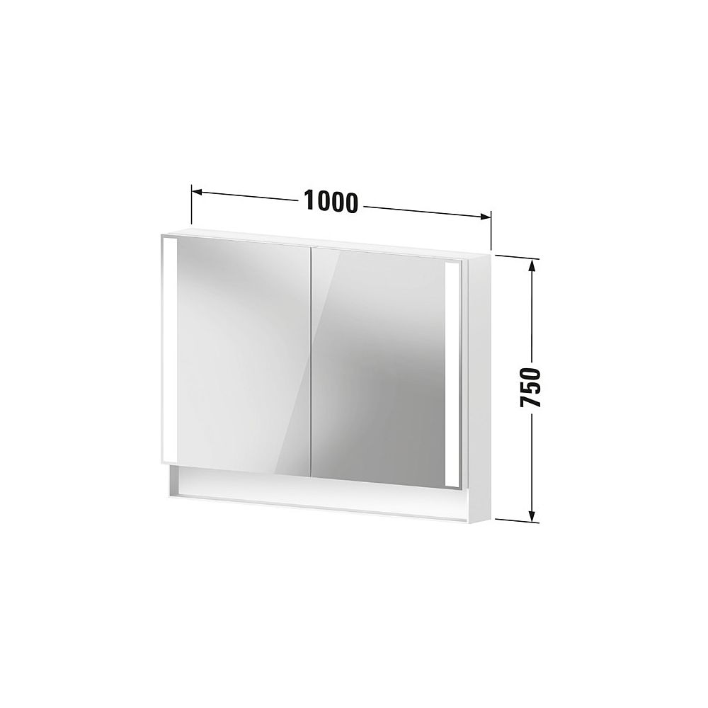 Duravit Qatego Spiegelschrank Wandmontage 155x1000x750mm, Graphit, 2 Türen L/R... DURAVIT-QA7152049492010 4067116205633 (Abb. 3)