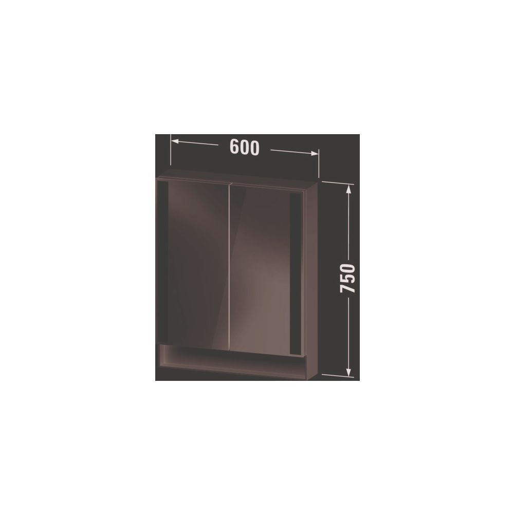 Duravit Qatego Spiegelschrank Wandmontage 155x600x750mm, Graphit, 2 Türen L/R,... DURAVIT-QA7150049490010 4067116205251 (Abb. 3)