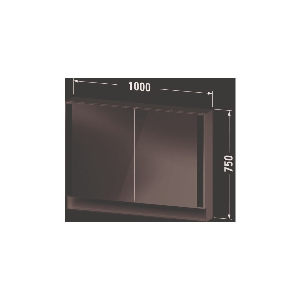 Duravit Qatego Spiegelschrank Wandmontage 155x1000x750mm, Graphit, 2 Türen L/R... DURAVIT-QA7152049491010 4067116205480 (Abb. 3)