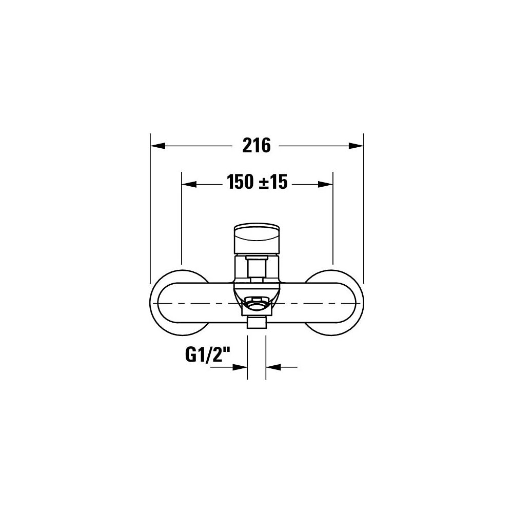 Duravit Wave Einhebel-Wannenmischer Aufputz, Chrom, S-Anschlüsse, 1/2", Stichmaß ... DURAVIT-WA5230000010 4067116105841 (Abb. 5)