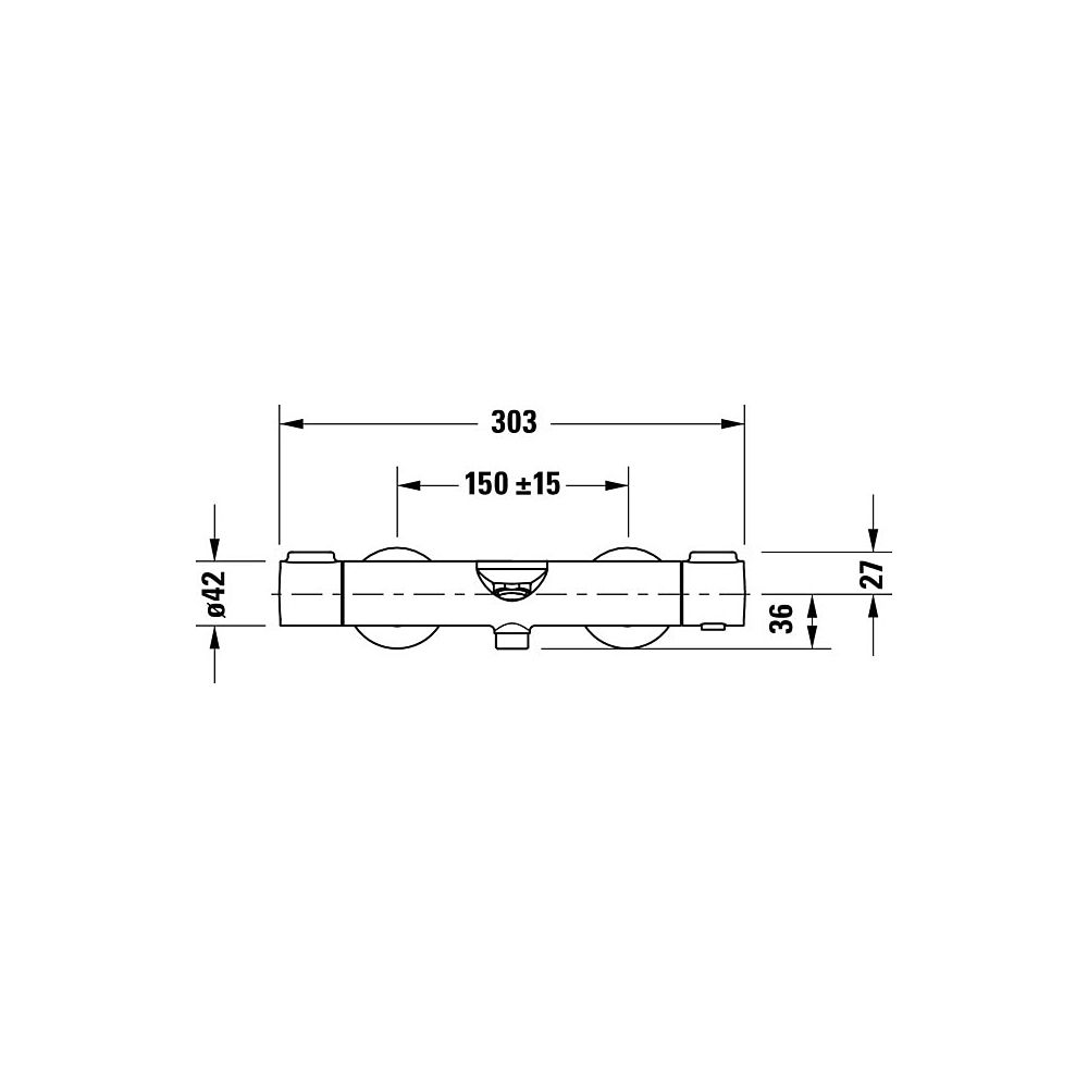 Duravit Wave Wannenthermostat Aufputz, Edelstahl gebürstet, Ausladung 198mm, 18l/... DURAVIT-WA5220000070 4067116105827 (Abb. 1)