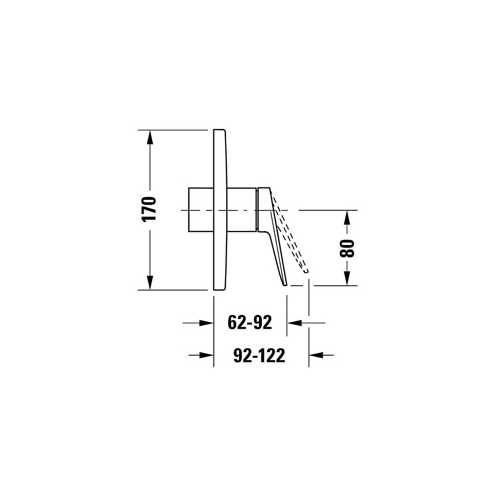 Duravit Wave Einhebel-Brausemischer Unterputz, 1 Verbraucher, Mattschwarz, 24,5l/... DURAVIT-WA4210010046 4067116105643 (Abb. 5)