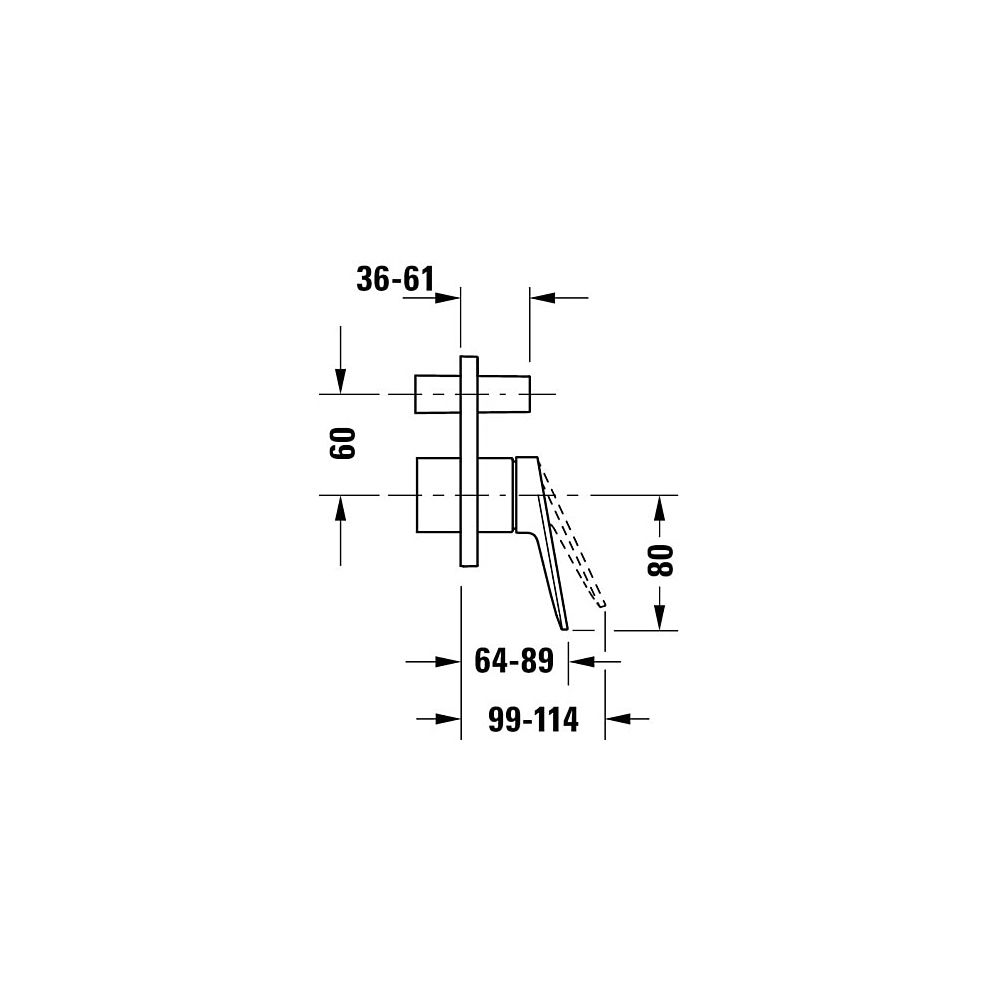 Duravit Wave Einhebelmischer Unterputz Set, 2 Verbraucher, Chrom, 24l/min, Roset... DURAVIT-WA4210008010 4067116105605 (Abb. 10)