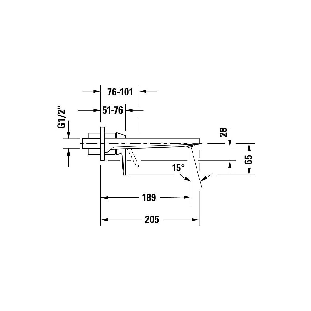 Duravit Manhattan Einhebel-Waschtischmischer, Mattschwarz, Unterputz, Ausladung 1... DURAVIT-MH1070004010 4067116104813 (Abb. 5)