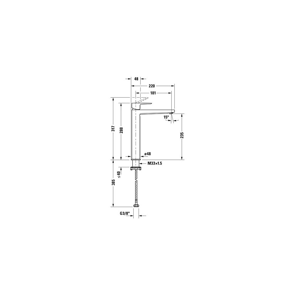 Duravit Manhattan Einhebel-Waschtischmischer XL, Mattschwarz, 4,5l/min, Hebelgrif... DURAVIT-MH1040002046 4067116104806 (Abb. 3)
