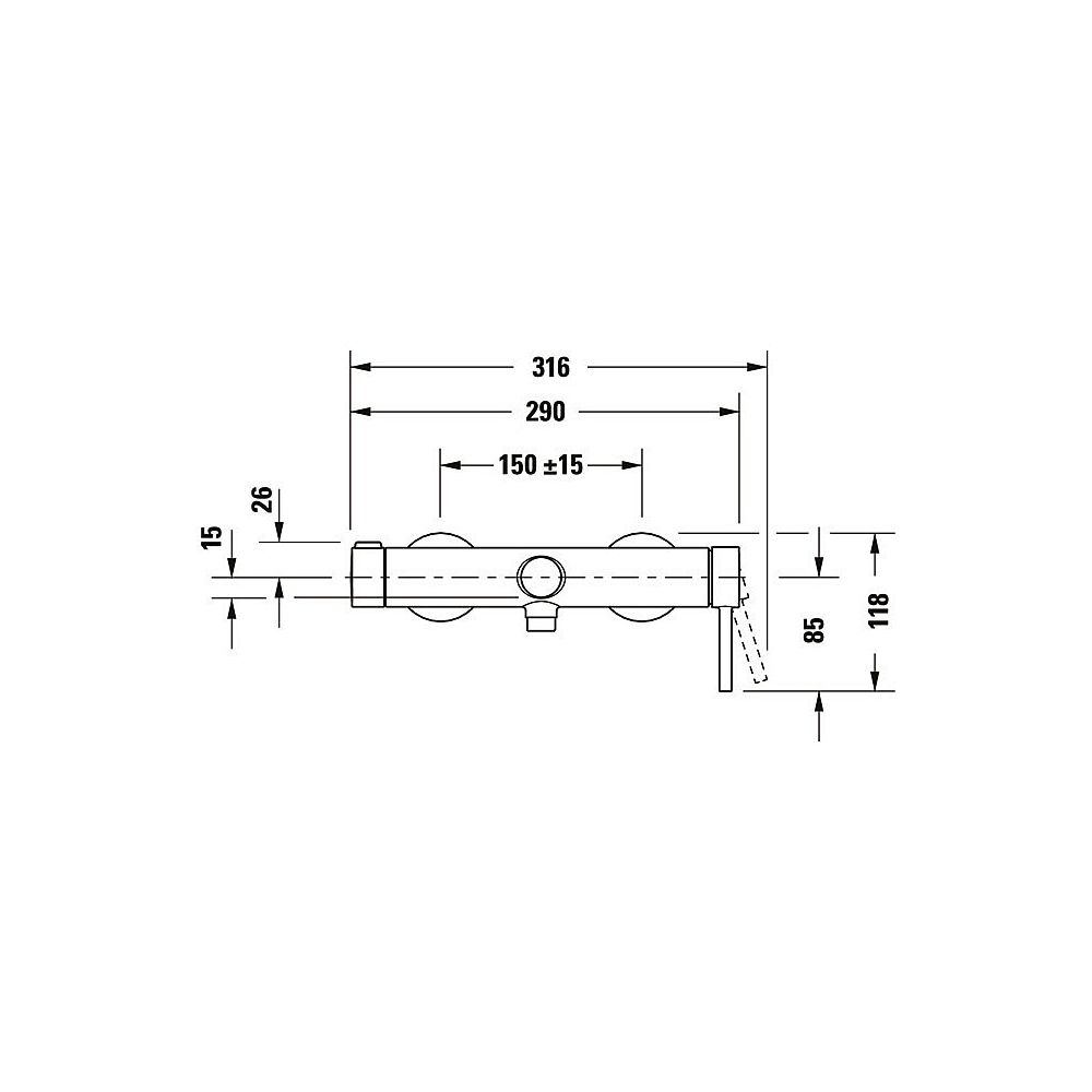 Duravit Circle Einhebel-Wannenmischer Aufputz, Chrom HG, Aufputz, Ausladung 185m... DURAVIT-CE5230000010 4067116104578 (Abb. 10)