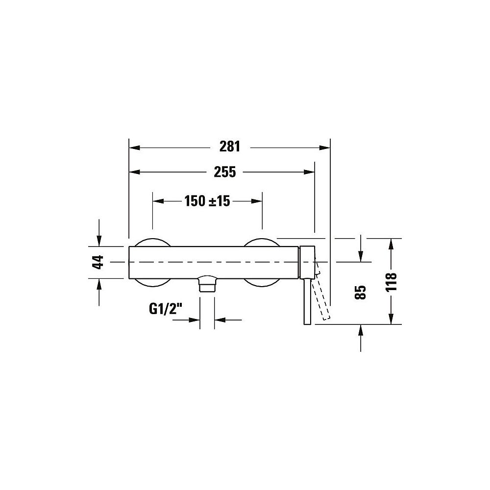 Duravit Circle Einhebel-Brausemischer Aufputz, Chrom, Anschlussart S-Anschlüsse, ... DURAVIT-CE4230000010 4067116104554 (Abb. 9)