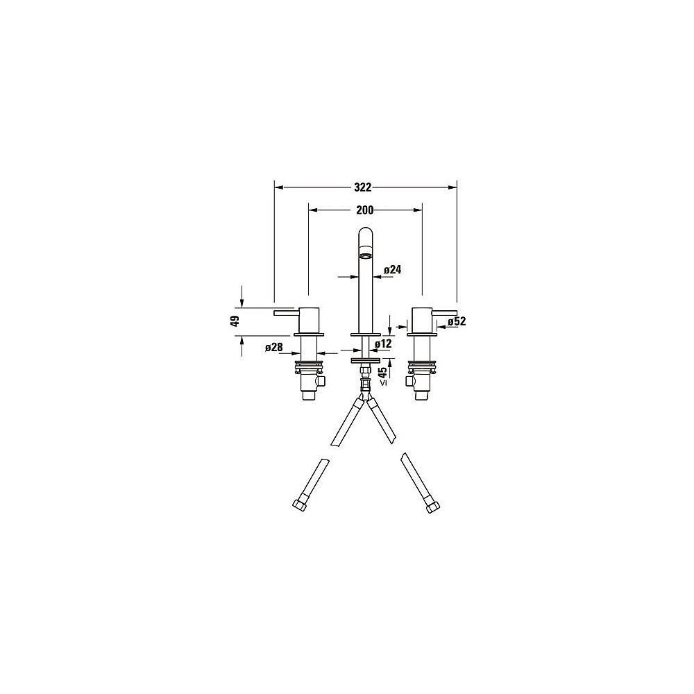 Duravit Circle 3-Loch Waschtischarmatur Keramikmischsystem, Chrom HG, Ausladung 1... DURAVIT-CE1060005010 4067116104462 (Abb. 6)